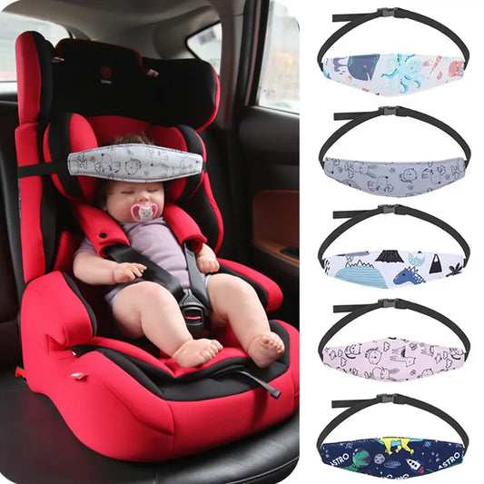 Support ajustable pour la tête du siège auto pour bébé, oreiller avec sangle de soulagement cervical pour poussette, ceinture de maintien et appuie-tête pour positionneur de sommeil pour tout-petits.